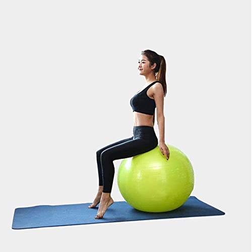 Pelota de fitness ELzEy de 65cm en color azul con bomba de aire para yoga 4