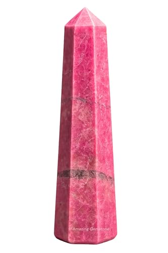 Image of Amazing Gemstone Thulite Crystal Towers - Natural Healing Crystal Point Obelisk for Reiki Healing and Crystal Grid (2 inch to 3 inch Inch)