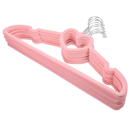 ULTECHNOVO 10 Piezas Percha Antideslizante Ropa Perchas con Gancho Giratorio Perchas para Traje Perchas de Armario Largo Perchas para Vestido Perchas para Falda Flocado Rosa
