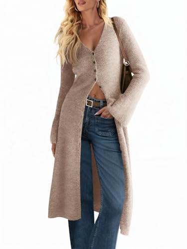 Saodimallsu Womens Long Cardigan Sweaters Oversized Bell Sleeve Open Front