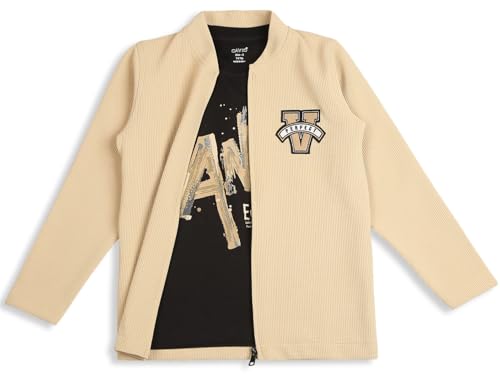 Image of Boys Full Sleeves Solid Jacket and T-Shirt