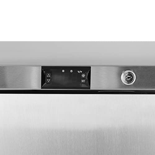 Hck 4.1 Cu.ft. Undercounter Freezer With Food-Grade Stainless Steel Body, Electronic Temperature Control, Lockable Door, 3 Movable Storage Baskets, Built Design For Home And Commercial Use. Temperature Range -11 To 3.2℉. #TOP3