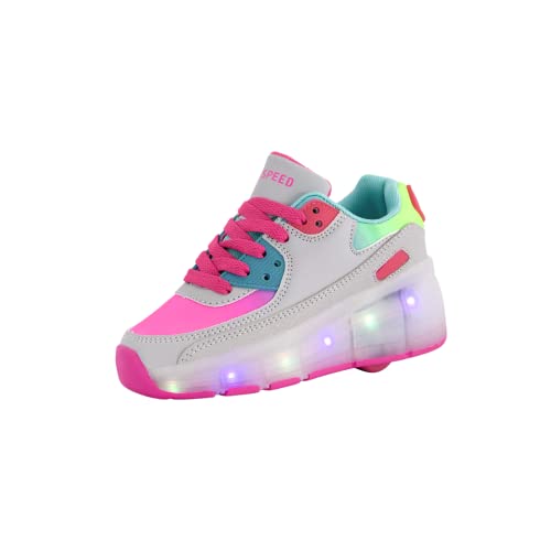 SDSPEED 7 Colors LED Rechargeable Kids Roller Skate Shoes with Single Wheel Shoes Sport Sneaker2