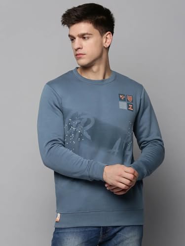 Image of SHOWOFFFF Men Solid Pullover Sweatshirt | Round Neck Full Sleeves Cotton Sweatshirt's for Mens | Slim Fit Regular Length Sweatshirts for Men's