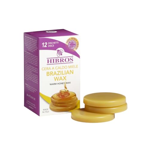 Hibros 12 Disques Cire Chaude au Miel Brazilian Wax – Épilation Parfaite sans Résidus – Épilation Brésilienne sans Bandes pour Toutes les Zones –...