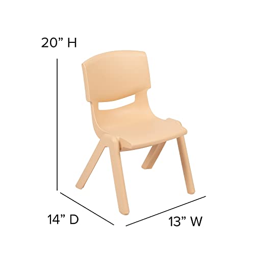 Image of Flash Furniture Whitney 10 Pack Natural Plastic Stackable School Chair with 10.5 inch Seat Height
