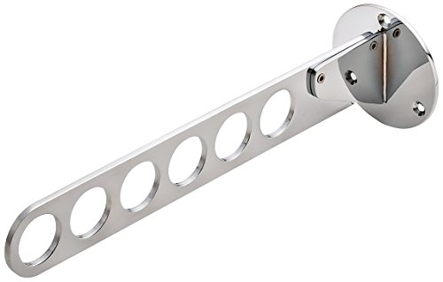 Heavy Duty Steel Adjustable Closet and Laundry Valet Six Slotted Secured Holes Organizer with Locking Positions, Polished Chrome (1)