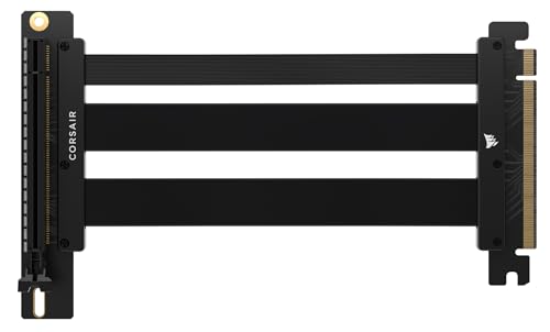 Corsair Premium PCIe 5.0 x16 175mm Riser Cable Ultra-Flexible Durable Easy to Install Black