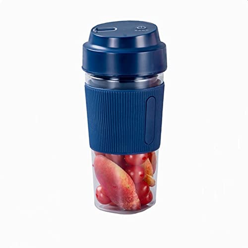 Begchy Exprimidores EléCtricos PortáTiles Licuadora USB Mini Mezcladores de Frutas Exprimidores de Frutas Exprimidores MultifuncióN MáQuina para Hacer Jugos 300ML-Azul