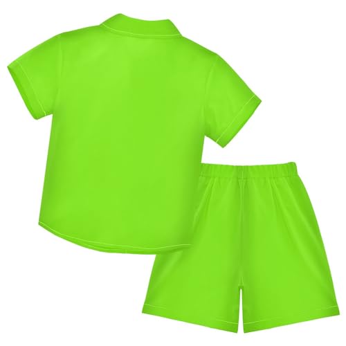 Image of 3T Toddler Boy Shorts Set Black Hawaiian Button Down Shirts Summer Outfits for Little Boy