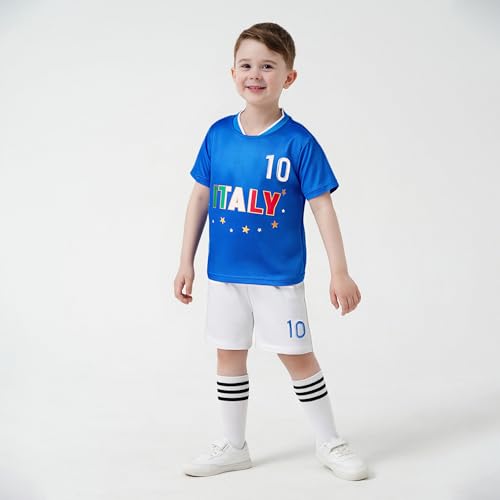 Image of Unisex Kids Soccer Jersey and Shorts Kit 2-Piece Set Boys Girls Football Outfits for Little Athlete 2-14 Years