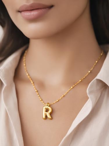 Image of Rubans Demi Fine Stainless Steel Alphabet Pendant CZ Gift for Women & Girls