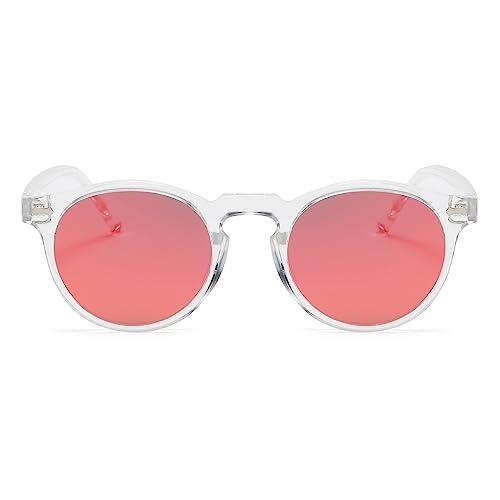 Image of Gleyemor Vintage Polarized Sunglasses for Men Round Sunglasses UV400 Protection Retro Hand-crafted Acetate Frame