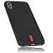 Produktbild mumbi Hülle kompatibel mit iPhone XS Max Handy Case Handyhülle, schwarz mit rotem Streifen
