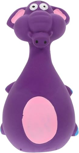 Image of PetVogue Rubber Squeaky Chew Toy for Small Dogs and Cats, 12cmL Purple Elephant Kitten and Puppy chew Toy