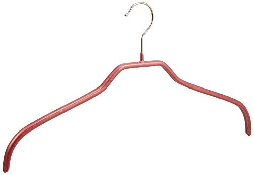 マワ すべり落ちない MAWAハンガー シャツ ブラウス用 レディース Mサイズ 10本組 ラメレッド MA3212LRD-5