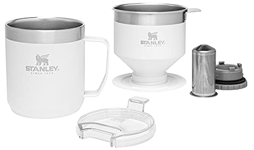Image of STANLEY Perfect Brew Pour Over Set | 12 oz Camp Mug with Lid Included | Drip Coffee Maker with Reusable Filter | Insulated Stainless Steel | BPA-Free | Polar
