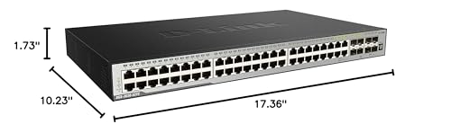 Image of D-Link 28-Port Gigabit Smart Managed Ethernet Switch | 44 GbE + 4 SFP Combo + 4 10G SFP+ Ports | L3 | 6kV Surge Protection (DGS-3630-52TC /SI)