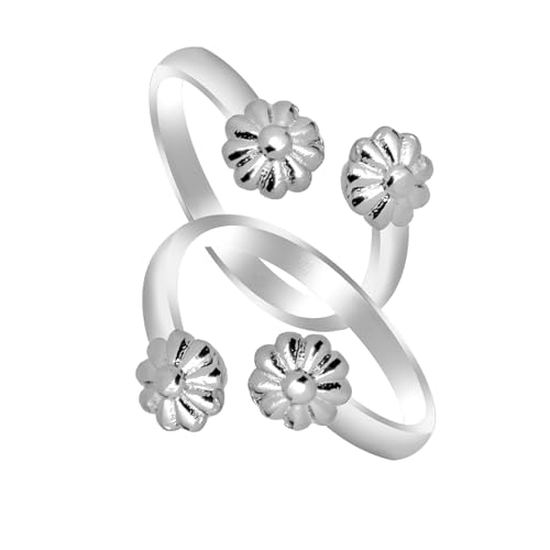 Image of 925 Sterling Silver Peacock Design Toe Ring for Women and Girls | Polish Adjustable Toe Bichiya | Adjustable