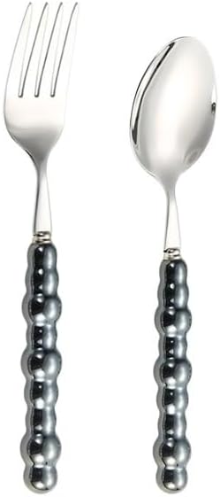 Silverware Set, 2/8/12/16/20/24pcs Retro Light Luxury Ceramic Pearl Handle 304 Stainless Steel Knife, Fork And Spoon Tableware Set, Home Cutlery Flatware Set(Pink,16 Pieces for 8)