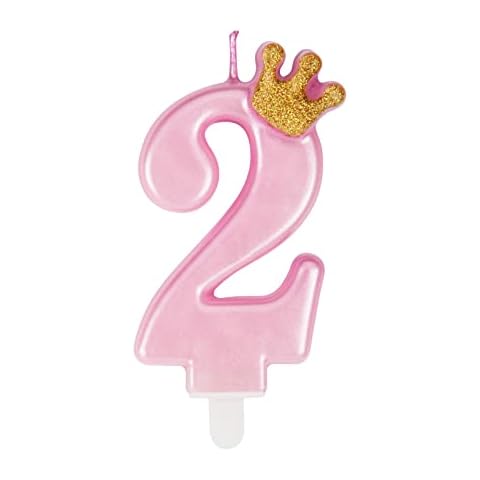 Cute Pink Birthday Candle with Crown Cover