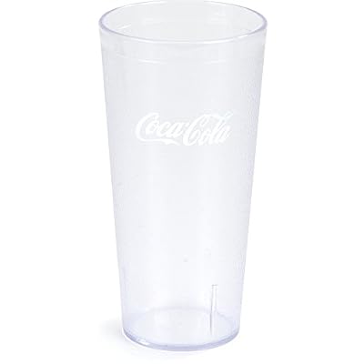 Carlisle FoodService Products 52243550G Stackable Restaurant SAN Plastic Coca-Cola Tumbler/Cup, 24 oz, Clear (Pack of 72)