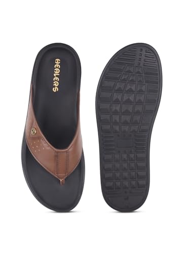 Image of Liberty Healers Leeks-1 Casual Slipper for Women - Black & Tan | Casual Slip-on Slippers Footwear | Lightweight, Comfortale Insole - Suitable for Outdoor, Monsoon & Rainy Season Footwear for Ladies