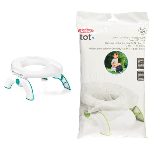 Image of OXO Tot 2-in-1 Go Potty - Teal, 1 Count (Pack of 1) & Tot 2-in-1 Go Potty Refill Bags - 30 Pack