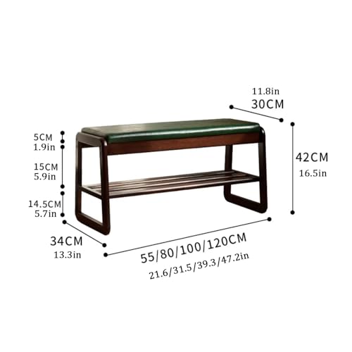 Banc de rangement à chaussures moderne en similicuir et étagère bois - 5