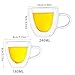 Imagen de ZYMIADOU Taza de café transparente de doble pared con forma de corazón con asa para bebidas frías y calientes