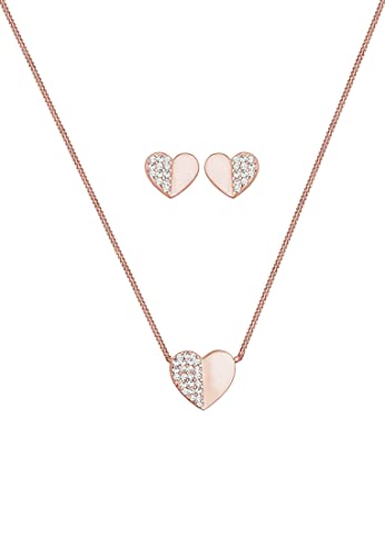 Conjunto de pendientes y collar de corazón ideal para regalar a mujer 2