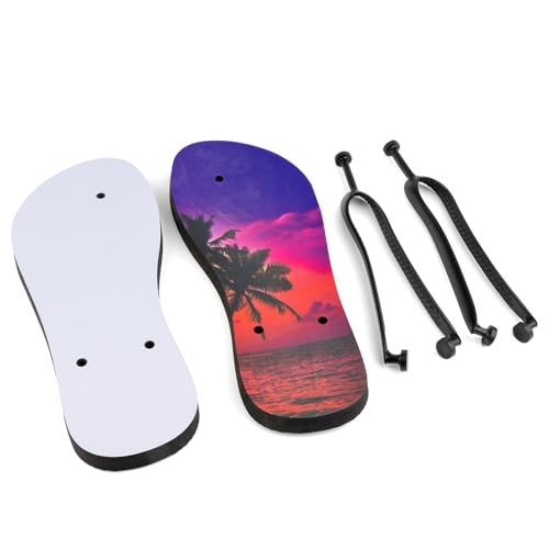 Muka Sublimation Blanks Sandals, Bulk Flip Flops for Weddings, Party, Beach Vacation Essentials, 10 Pairs3