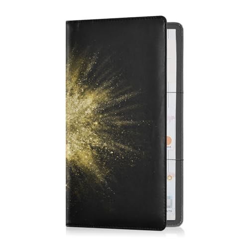 Porta carte di registrazione e assicurazione pelle PU Uomini Donne Auto Truck Comparment Accessori Custodia per Documenti Carte Licenza Oro Glitter Polvere Esplosione Colore Oro Multi 1 size