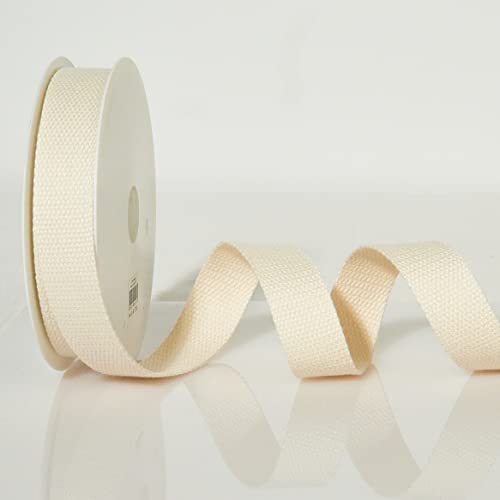Trimz Cotton Webbing - Ivory - 25mm x 5m