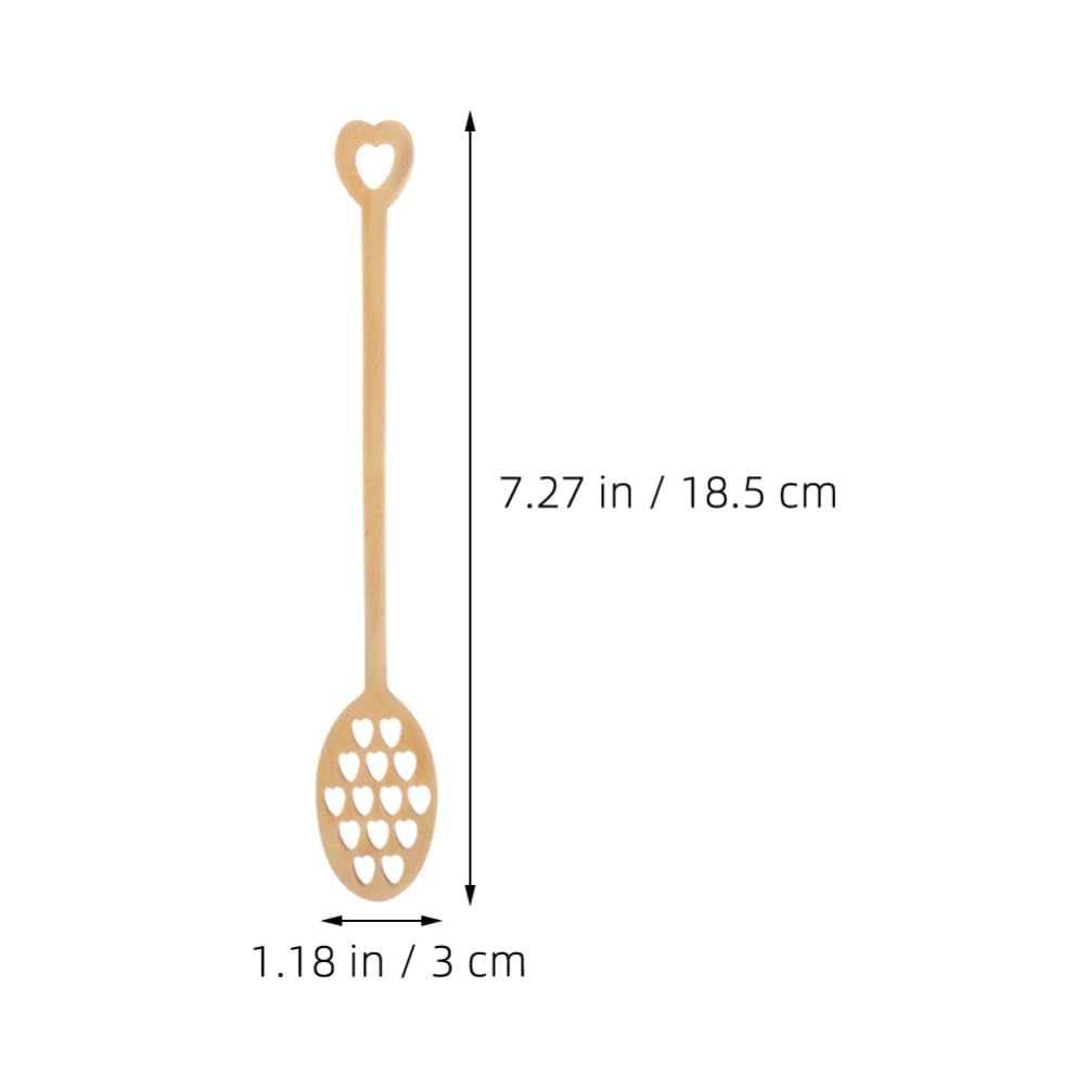 BESTonZON Wooden Honey Spoons, 3PCS Honey Dipper Wooden Honey Syrup Dipper, Coffee Syrup Drink Stirrer, Hollow Honey Stirrer Honey Mixing Stick for Coffe Syrup Syrups