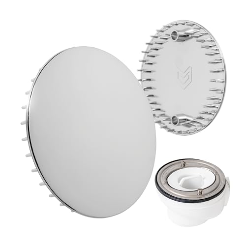 Abdeckhaube für Duschabfluss, Ø 112 mm, kompatibel mit Viega Tempoplex Ablaufgarnitur Bj. 2001-2006, passend für Modell 6958.99, verchromtes ABS ASA, Duschwanne Ablaufloch Deckel, Dusche Abdeckung