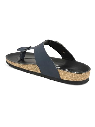 Image of EL PASO Men's Suede Leather Cushioned Cork Sole Sandal Slippers (Size 6 to 12)