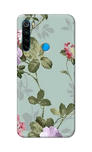 Image of Printed Hard Back Cover Case for Mi Redmi Note 8 Back Cover (Floral Painting) -1302