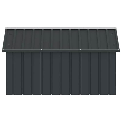 vidaXL Hundehütte Anthrazit 116,5x153x81,5cm Verzinkter Stahl Hundehaus Hütte