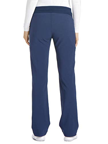 Cherokee Scrubs for Women Mid Rise Straight Leg Scrub Pants For Women Pull-on Bottoms with 6 Pockets & 360° Stretch - CK002