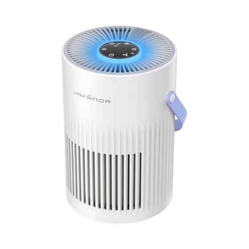 Image of Jafanda Air Purifiers for Home Bedroom,H13 True HEPA Coverage 450 sqft,22dB Air cleaner with Brushless Motor,Night Light,Effectively Remove Pollen Dust and Odor (Silver)