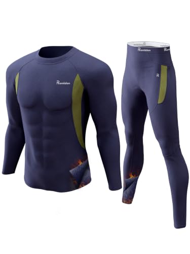 Image of romision Thermal Underwear for Men Stretch Fit, Fleece Base Layer Top & Bottom Set, Insulated Long Johns for Cold Weather Hunting