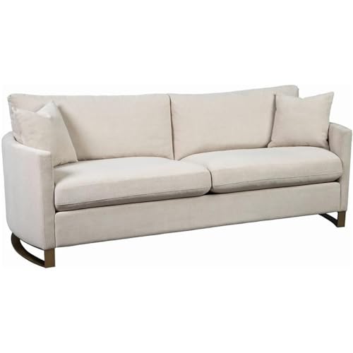 Pemberly Row Contemporary Upholstered Arched Arms Sofa in Beige