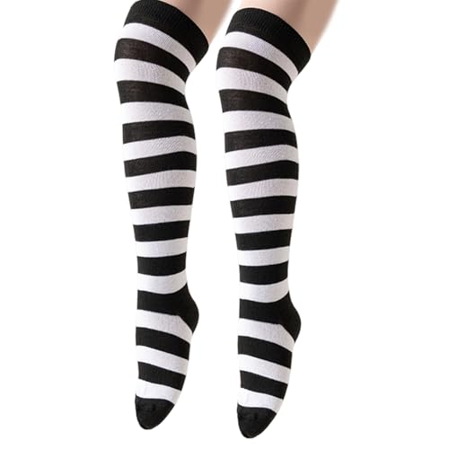 Kaeltsyn Calcetines elásticos sobre las rodillas para niños Calcetines a rayas Calcetines elásticos para niños Cómodos para trajes escolares Accesorio de de invierno Rayas sobre las rodillas