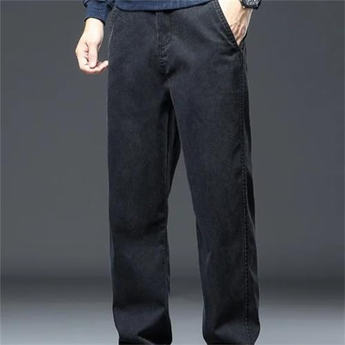 Men's Soft Jeans – Loose Straight Denim Pants with Elastic Waist, Four Seasons Casual Plus Size Trousers2