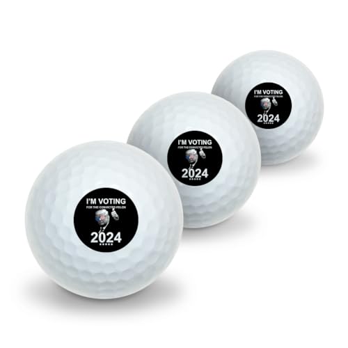 GRAPHICS & MORE I'm Voting for Convicted Felon Trump Novelty Golf Balls 3 Pack