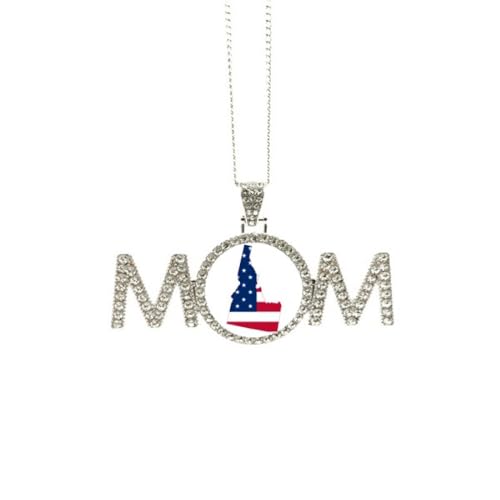 Collier Idaho amemap pour maman bijou étoiles et rayures symbole d'amour pour grandma