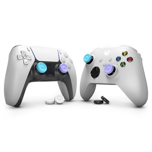 Image of KontrolFreek No-Slip Thumb Grips | Universal Edition for Nintendo Switch Pro, Switch 2, PlayStation 4, PlayStation 5, Xbox One & Xbox Series X|S Controller | 8-Pack | Lavender /Aqua /White /Black
