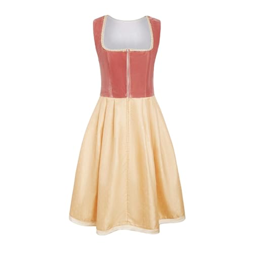 Robe Oktoberfest Femme Dirndl 2 Pièces avec Ceinture Costume Traditionnel de Bavière