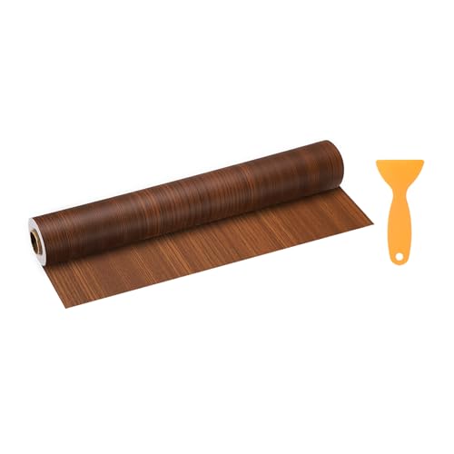 Image of HARFINGTON Wood Grain Repair Tape 15.7 Inch x 33ft Self Adhesive Repair Patch Tape Simulated Wooden Floor Tapes with Plastic Scraper for Tables Doors Windows Furniture, Teak
